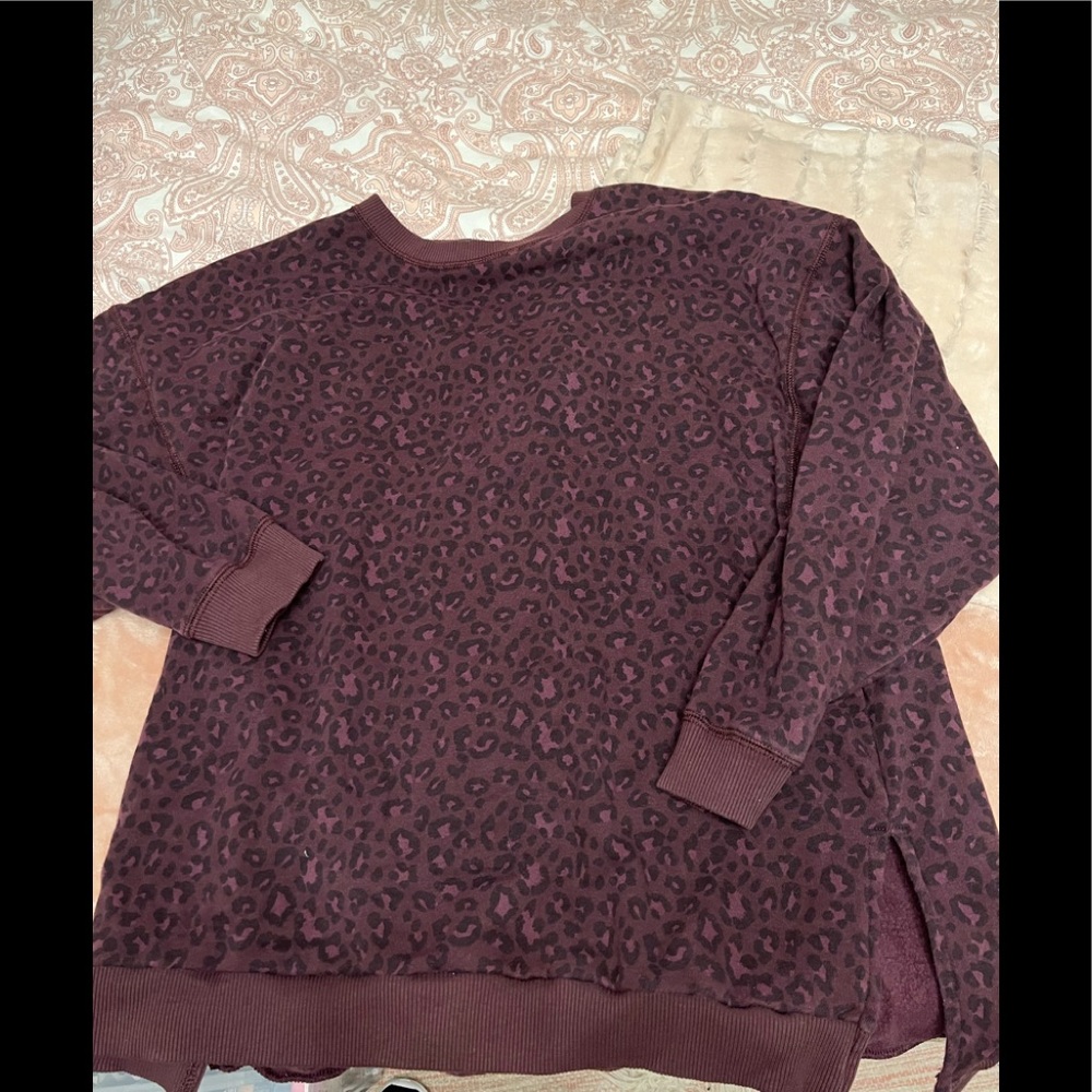 Purple cheetah crewneck